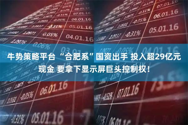 牛势策略平台 “合肥系”国资出手 投入超29亿元现金 要拿下显示屏巨头控制权！
