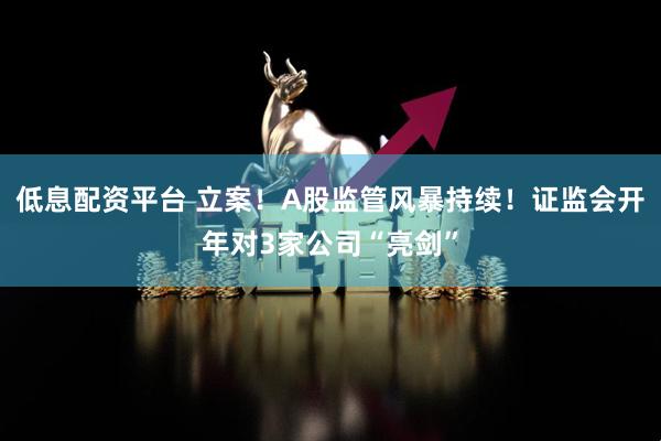 低息配资平台 立案！A股监管风暴持续！证监会开年对3家公司“亮剑”